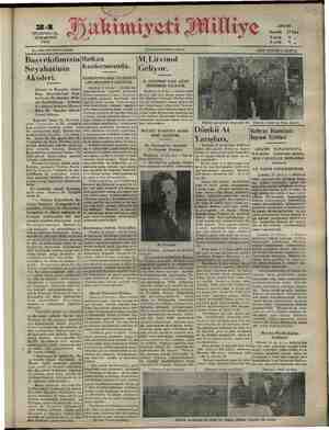 Hakimiyet-i Milliye Gazetesi 24 Ekim 1931 kapağı