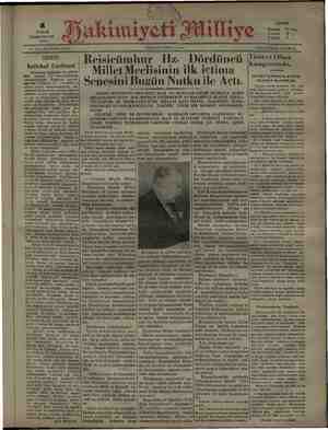 Hakimiyet-i Milliye Gazetesi 1 Kasım 1931 kapağı