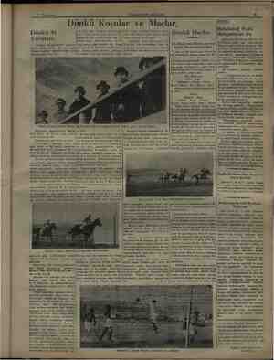    7 Teşrinisani 5 HAKİMİYETİ MİLLİYE ğ 5 .. e HARİCİ, 3 Dünkü Koşular ve Maçlar, pe : a D > k aça At yet güzel gitti. Frigi