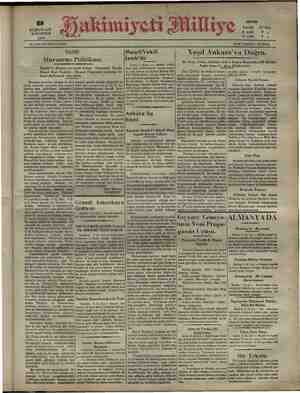 Hakimiyet-i Milliye Gazetesi 9 Kasım 1931 kapağı