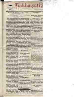 Hakimiyet-i Milliye Gazetesi 16 Kasım 1931 kapağı
