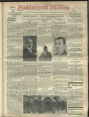 Hakimiyet-i Milliye Gazetesi 20 Kasım 1931 kapağı