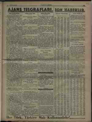    e YAR l 2 BİRİNCİ KANUN AJANS TELGRAFLARI. SON HABERLE BALKANLARDA. M. Mouchanoff'un Ankara Mü- Vilayetler'de. , HAKİMİYETİ