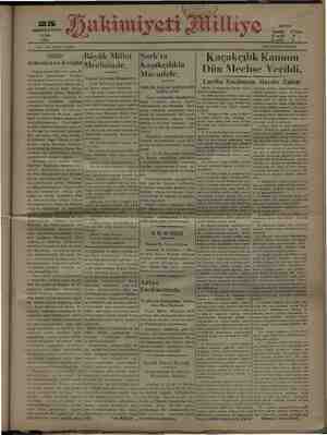 Hakimiyet-i Milliye Gazetesi 25 Aralık 1931 kapağı