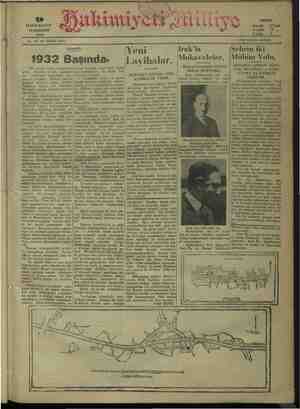 Hakimiyet-i Milliye Gazetesi 9 Ocak 1932 kapağı