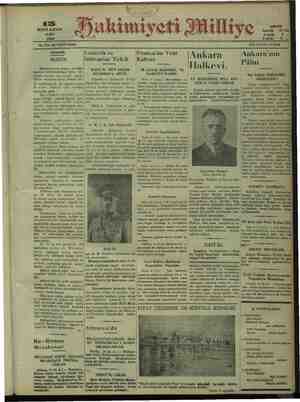 Hakimiyet-i Milliye Gazetesi 15 Ocak 1932 kapağı