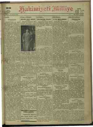Hakimiyet-i Milliye Gazetesi 20 Mart 1932 kapağı