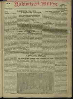 Hakimiyet-i Milliye Gazetesi 24 Nisan 1932 kapağı