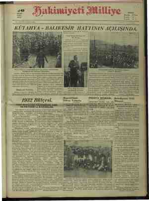 Hakimiyet-i Milliye Gazetesi 26 Nisan 1932 kapağı