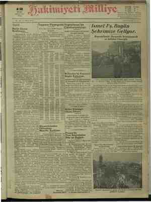 Hakimiyet-i Milliye Gazetesi 12 Mayıs 1932 kapağı