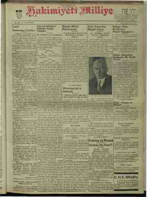 Hakimiyet-i Milliye Gazetesi 15 Mayıs 1932 kapağı