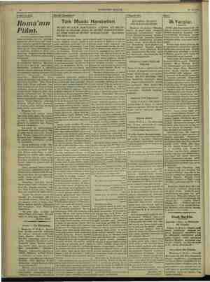  HAKİMİYETİ MİLLİYE. YARI SİYASİ, Roma'nın | Türk Musiki Hareketleri. KÜTAHYA TİCA a ve MUALLİM MEKTE BİNİN Plânı. vE ODASI
