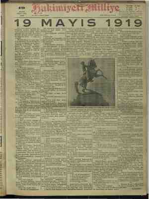 Hakimiyet-i Milliye Gazetesi 19 Mayıs 1932 kapağı