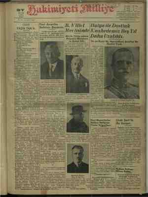 Hakimiyet-i Milliye Gazetesi 27 Mayıs 1932 kapağı