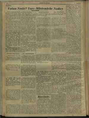    — 7 — —— rae HAKİMİYETİ MİLLİYE. l 1 HAZİRAN iYarı Siyasi. “ Vatan Nedir? Yarı- Müstemleke Nedir? (Müstakil Memlekette) e .