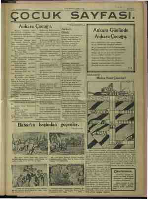    29 29 BİRİNCİKÂNUN a ek RM MİLLİYE SAYFA S m ÇOCUK SAYFASI. Ankara Çocuğu. şehri, İki- ra Gazinin e orada çocuğusun. niz de