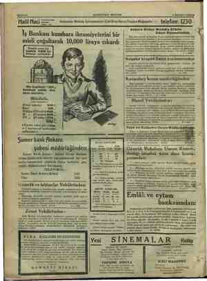    Gali , SAYFA8 Halil Naci mirc.” İş Bankası kumbara ikramiyelerini bir misli çoğaltarak 10,000 liraya çıkardı Bundan sonra
