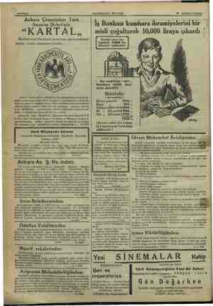    O ğ " SAYFA8 HAKİMİYETİ MİLLİYE o 20 BİRİNCİTEŞRİN — | , m in mii amm rap 4 Ankara Çimentoları Türk , 1 Anonim Şirketinin