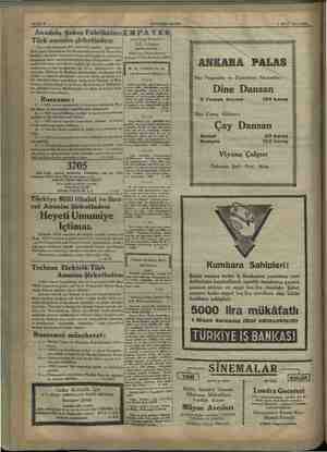    SAYIFA 8 HAKİMİYETİ MİLLİYE 2 MART 1934 CUMA — ————— —— Anadolu Şeker :MPAYE Türk anonim şirketinden: Ame e il...