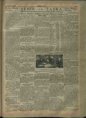    19 MART 1934 PAZARTESİ amala ala b 5; — HAKİMİYETİ TI MİLLİYE ve ŞEHİR Afyon- Antalya. (AA) — Dün Odasında. Profesör...