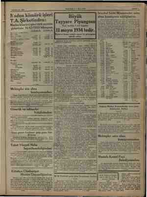    8 MAYIN LE Hiz SA Vaden kömürü işleri T.A. Şirketinden: Maden kömürü işleri türk anonim şirketinin 31/12/1933 bilançosu T.