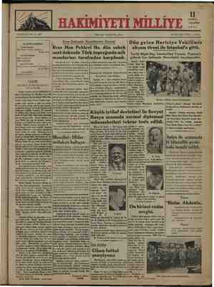 Hakimiyet-i Milliye Gazetesi 11 Haziran 1934 kapağı