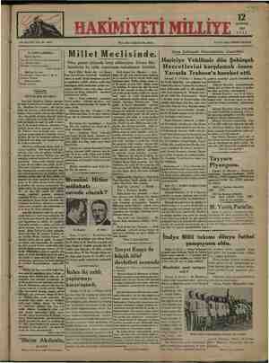 Hakimiyet-i Milliye Gazetesi 12 Haziran 1934 kapağı