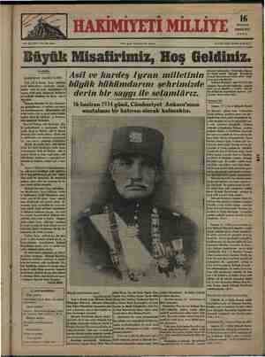 Hakimiyet-i Milliye Gazetesi 16 Haziran 1934 kapağı