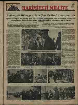 Hakimiyet-i Milliye Gazetesi 17 Haziran 1934 kapağı