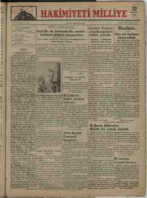 Hakimiyet-i Milliye Gazetesi 22 Haziran 1934 kapağı