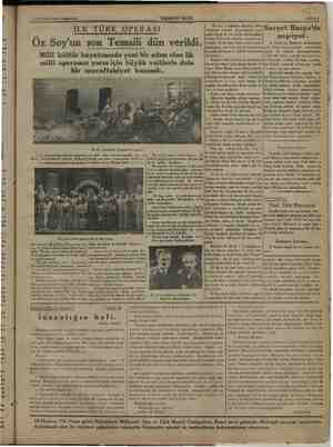    dar evri : İRANLI 1934 CUMARTESİ HAKİMİYETİ MİLLİYE MM m zi EST. | İLK TÜRK OPERASI Öz Soy'un son Temsili dün verildi....