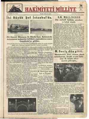 Hakimiyet-i Milliye Gazetesi 26 Haziran 1934 kapağı