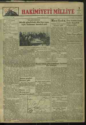 Hakimiyet-i Milliye Gazetesi 3 Temmuz 1934 kapağı