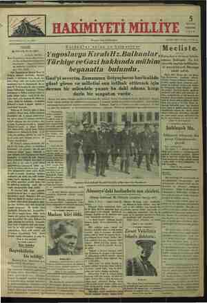 Hakimiyet-i Milliye Gazetesi 5 Temmuz 1934 kapağı