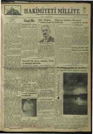 Hakimiyet-i Milliye Gazetesi 20 Temmuz 1934 kapağı