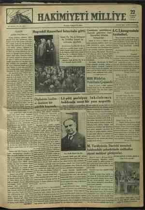Hakimiyet-i Milliye Gazetesi 22 Temmuz 1934 kapağı
