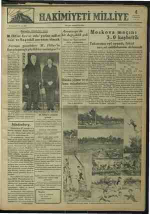Hakimiyet-i Milliye Gazetesi 4 Ağustos 1934 kapağı
