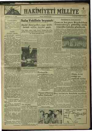 Hakimiyet-i Milliye Gazetesi 6 Ağustos 1934 kapağı