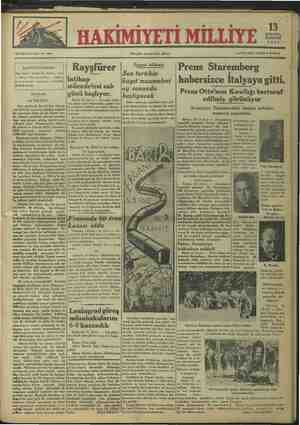 Hakimiyet-i Milliye Gazetesi August 13, 1934 kapağı