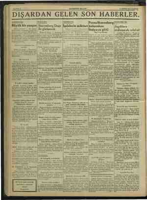  5 AĞUSTOS 1934 KAPADI HAKİMİYETİ MILLIYE " DIŞARDAN GELEN SON HABERLER. | ALMANYA'DA. Büyük bir il gitti Staremberg Duçe ile