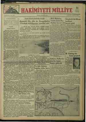 Hakimiyet-i Milliye Gazetesi August 16, 1934 kapağı
