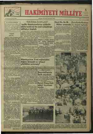 Hakimiyet-i Milliye Gazetesi September 5, 1934 kapağı