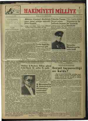 Hakimiyet-i Milliye Gazetesi September 7, 1934 kapağı