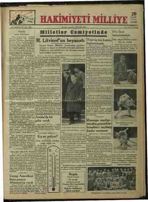 Hakimiyet-i Milliye Gazetesi September 20, 1934 kapağı