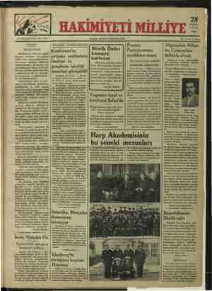 Hakimiyet-i Milliye Gazetesi September 28, 1934 kapağı