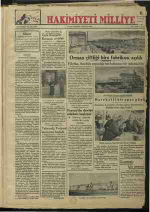 Hakimiyet-i Milliye Gazetesi October 6, 1934 kapağı