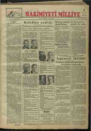 Hakimiyet-i Milliye Gazetesi October 8, 1934 kapağı