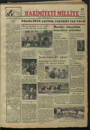 Hakimiyet-i Milliye Gazetesi 13 Ekim 1934 kapağı