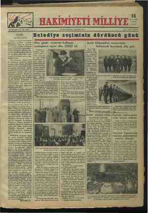 Hakimiyet-i Milliye Gazetesi 14 Ekim 1934 kapağı