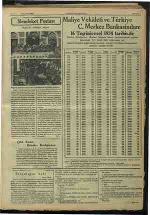    ILİ VüğE 1934 ÇARŞAMBA HAKİMİYETİ | MİLL İYE (emleket Pos 7 zy Ayın 5 —— Maliye Vekâleti ve » Türkiye a : BE ti Muğla'da